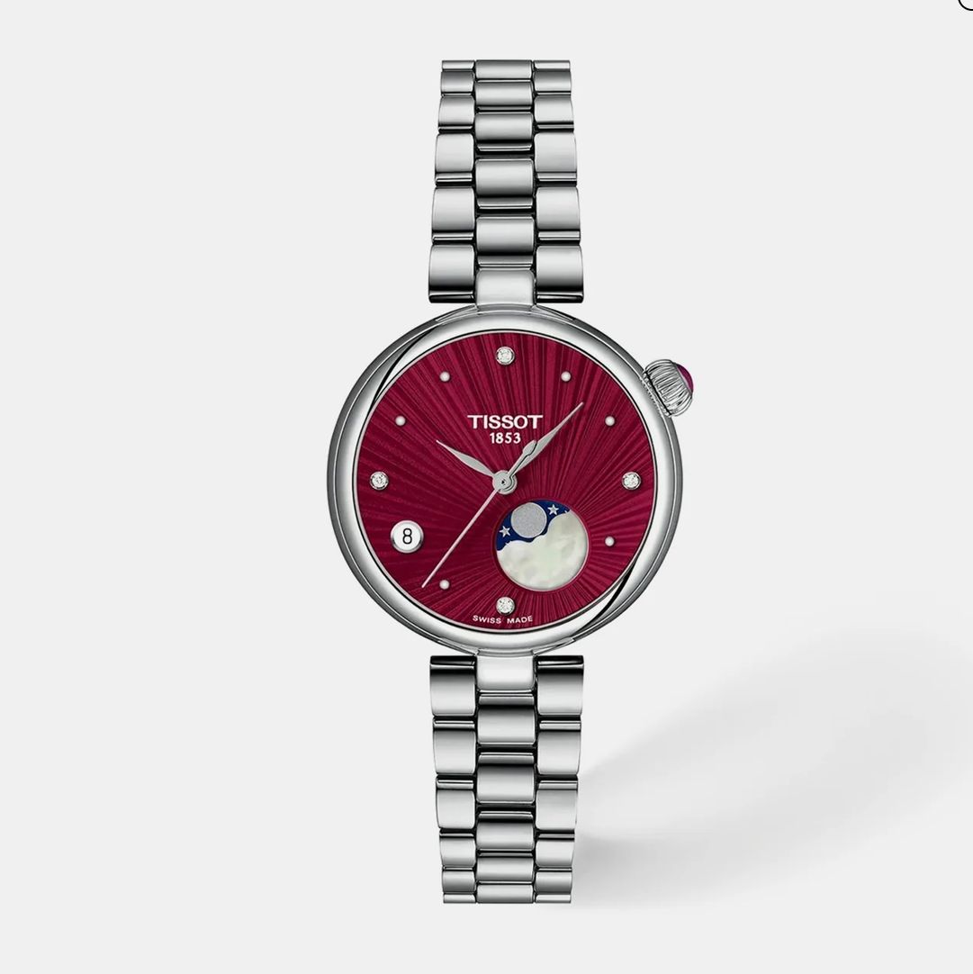 Desir Women Quartz Maroon Dial Analog Stainless Steel Watch T1522231142600
