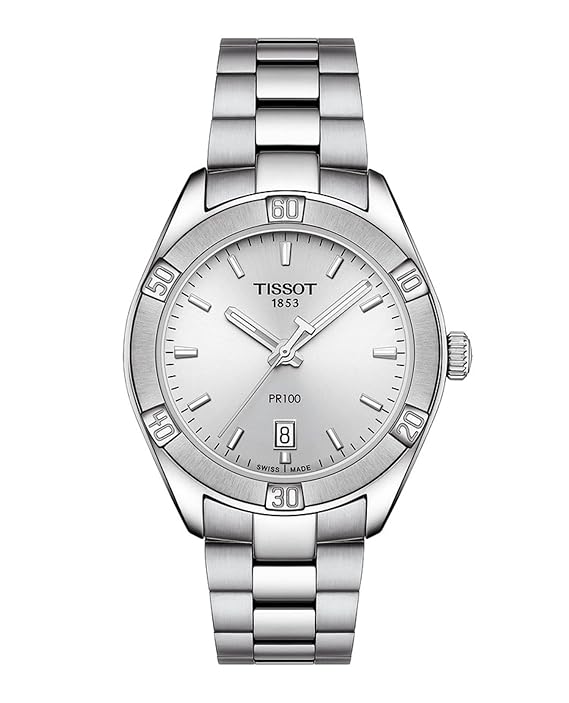 Tissot PR100 Silver Dial Stainless Steel Ladies Watch