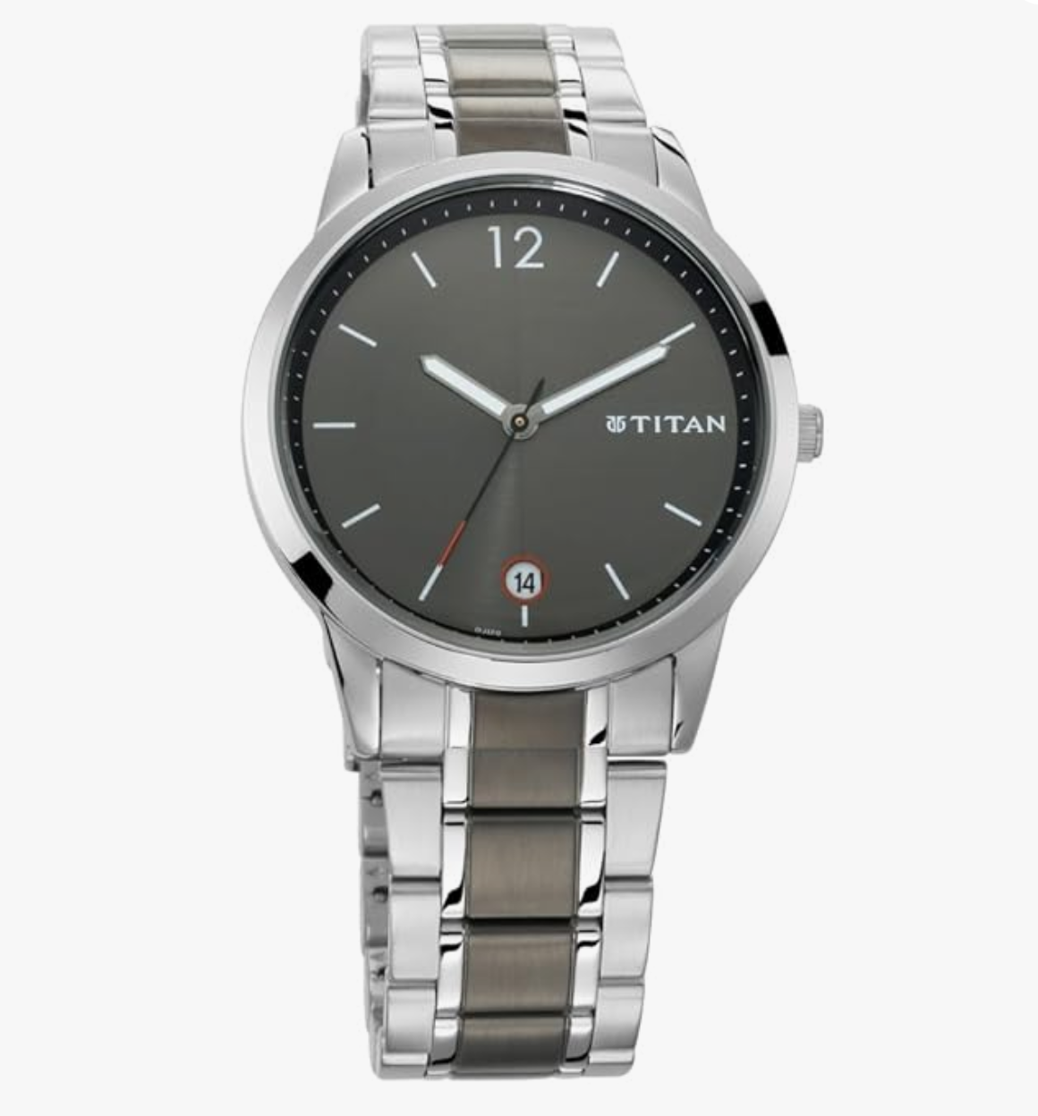 Titan Men's Timeless Style Watch: Refined Anthra Dial and Metal Strap