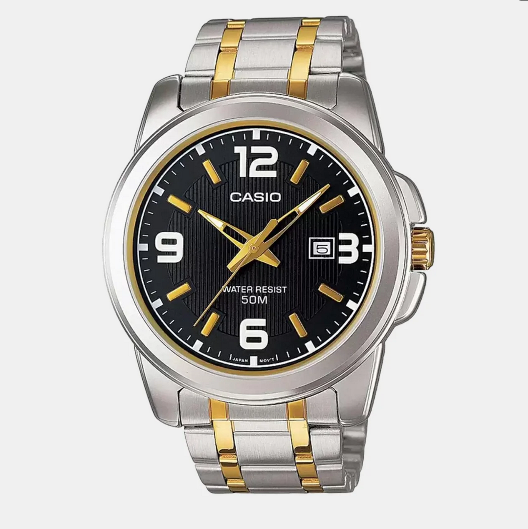 Enticer Men Quartz Black Dial Analog Stainless Steel Watch A777