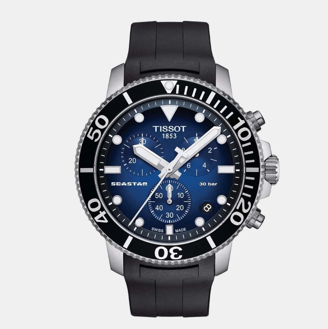 Seastar 1000 Men Quartz Multicolour Dial Chronograph Rubber Watch T1204171704100