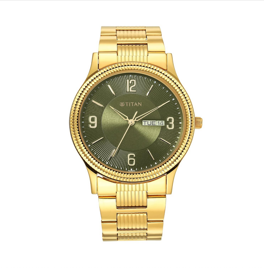 Titan Karishma Green Dial Analog Stainless Steel Strap watch for Men
