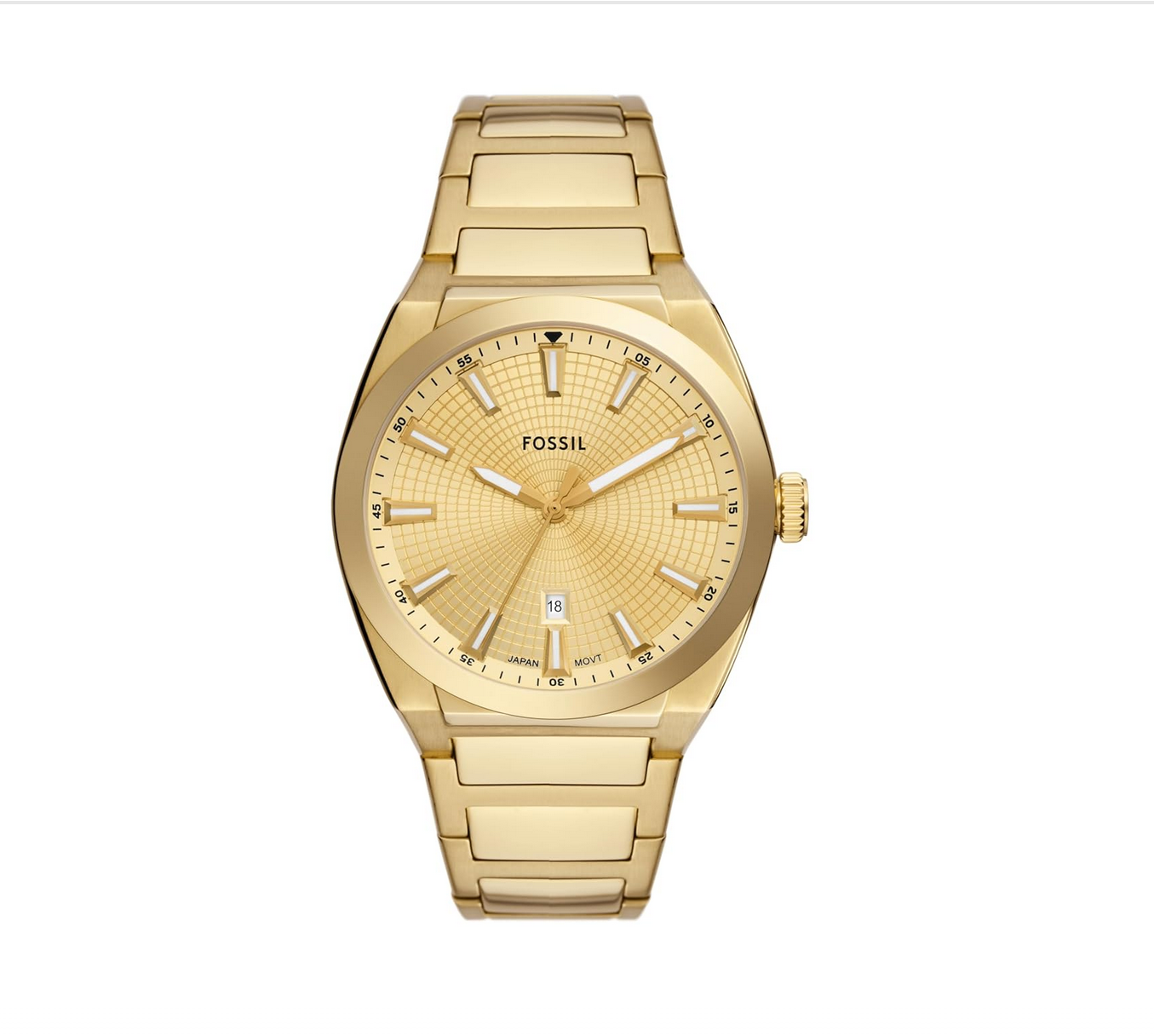 Fossil Men Stainless Steel Everett Analog Gold Dial Watch-Fs5965, Band Color-Gold