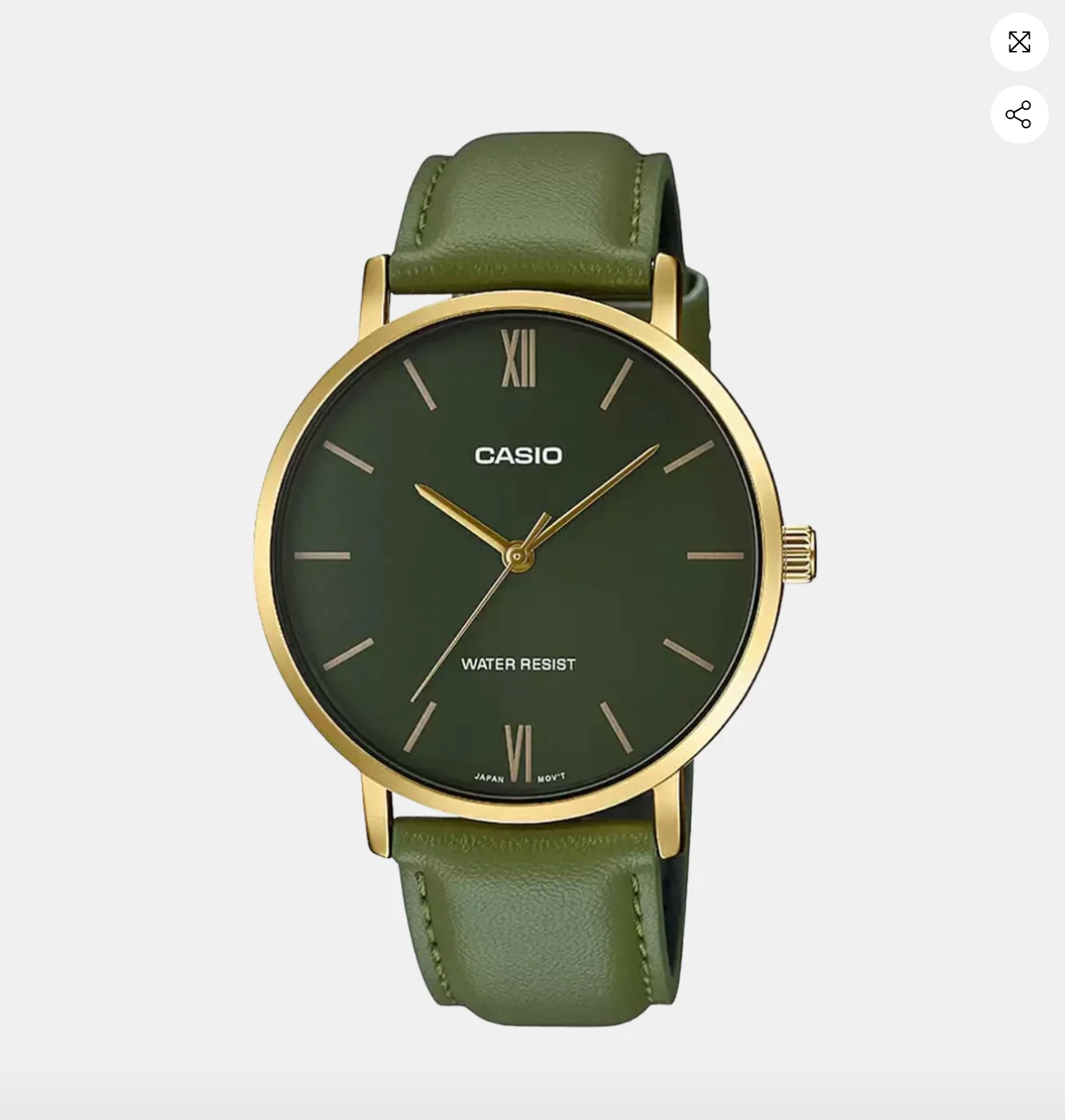 Enticer Men's Green Analog Leather Watch - MTP-VT01GL-3BUDF