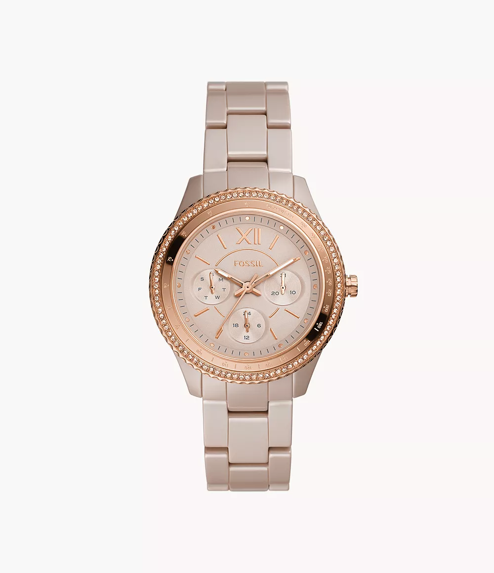 Stella Multifunction Caramel Ceramic Watch Fossil