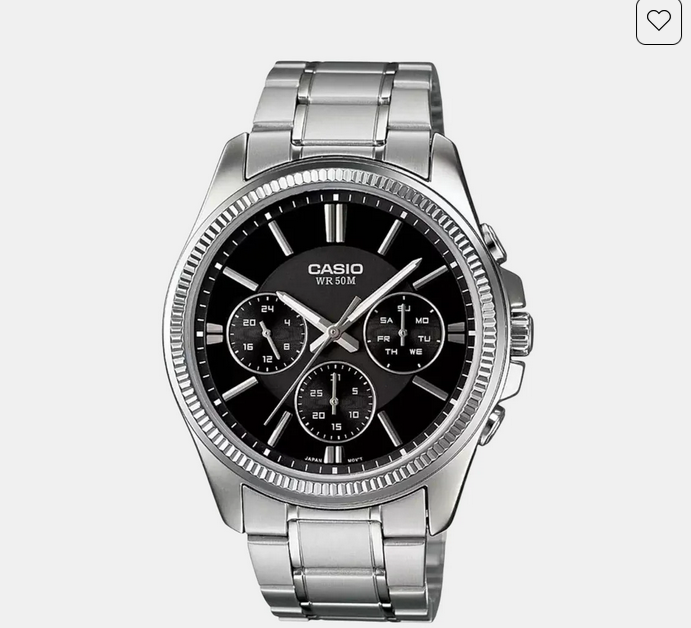 Enticer Men Quartz Black Dial Chronograph Stainless Steel Watch A836