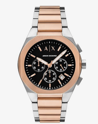 Armani Exchange Stainless Steel Analog Black Dial Men's Watch