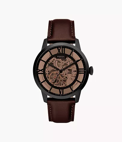 Townsman Automatic Dark Brown Leather Watch
