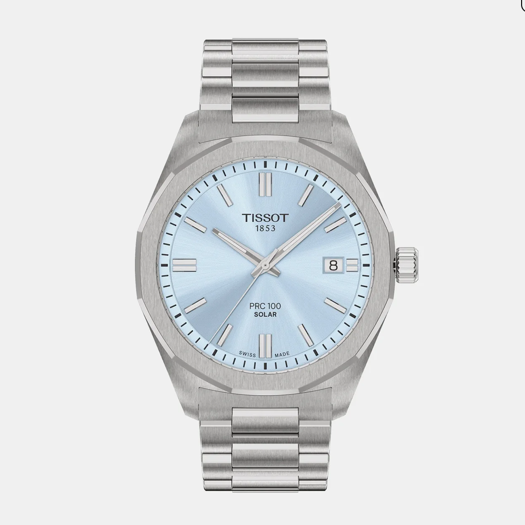 Classic Contemporary Men Quartz Blue Dial Analog Stainless Steel Watch T1514221135100