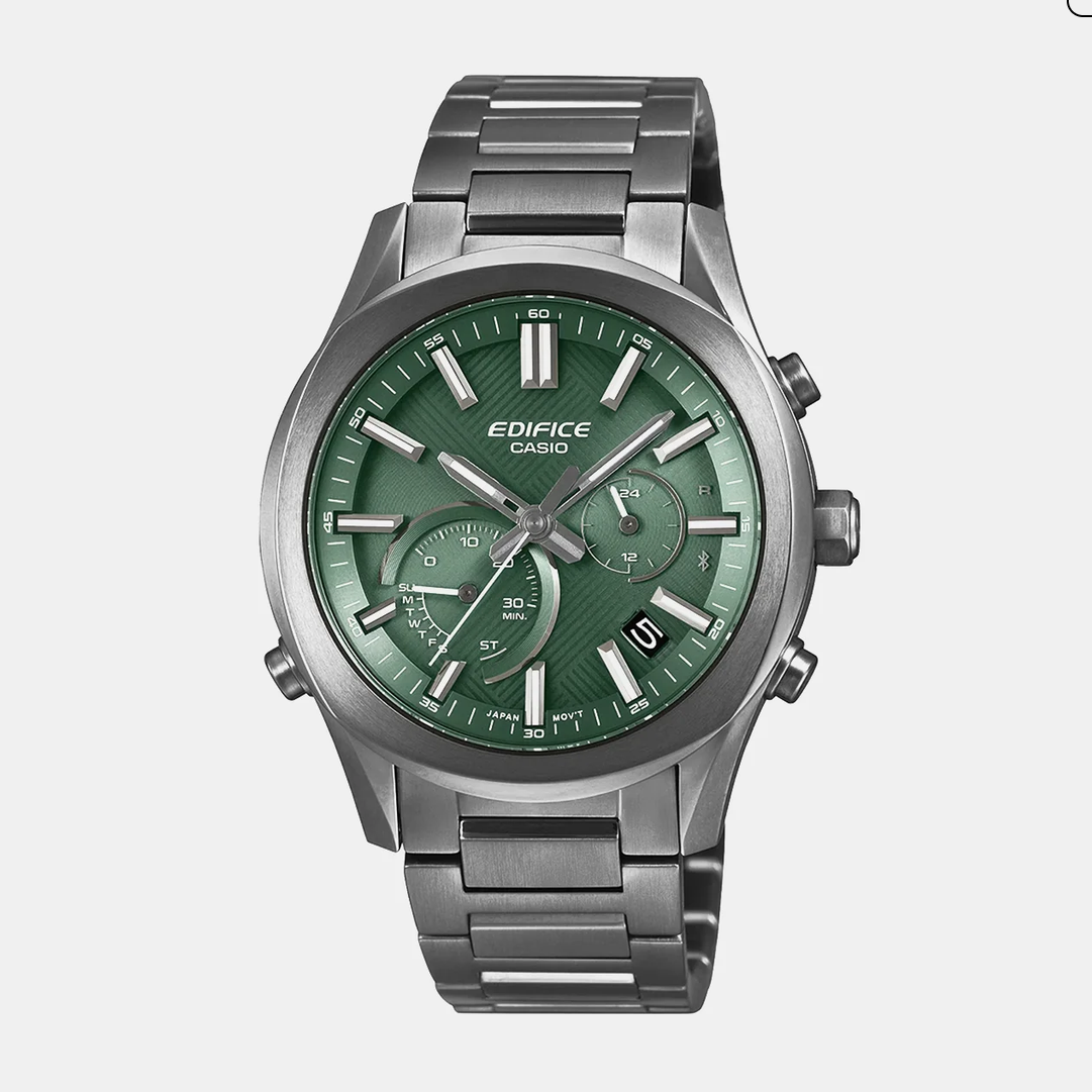 Edifice Men Quartz Green Dial Analog Stainless Steel Watch ED711
