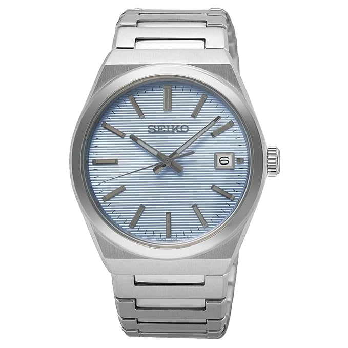 Seiko Essential Time (38.9mm) Sky Blue Dial/Stainless Steel Bracelet