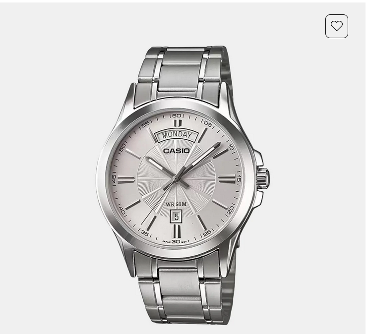 Enticer Men Quartz Silver Dial Analog Stainless Steel Watch A841