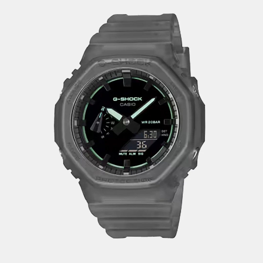 Men Quartz Black Dial Analog-Digital Resin Watch G1784