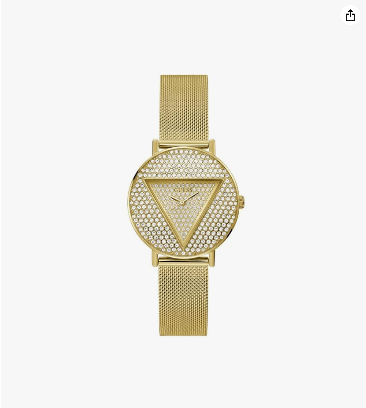 GUESS ICONIC Women Round Gold Tone Dial Analog Watch - GW0477L2