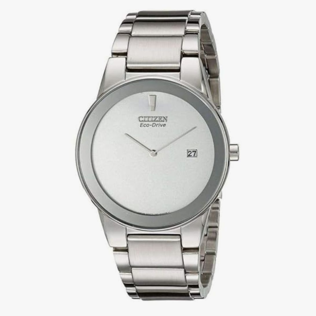 Citizen Stainless Steel Analog White Dial Men Watch-Au1060-51A, Silver Band