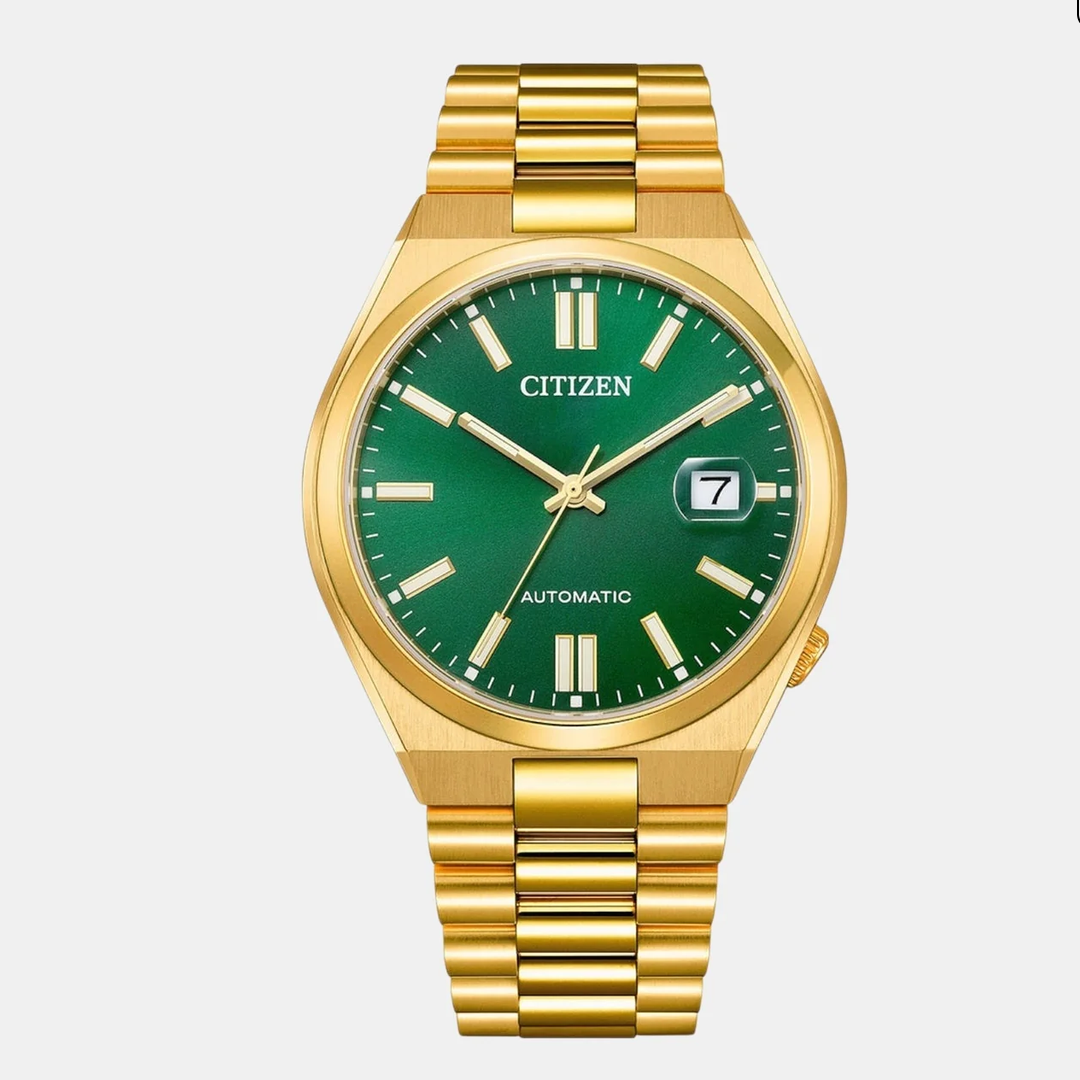 Tsuyosa Men Automatic Green Dial Analog Stainless Steel Watch NJ0152-51X