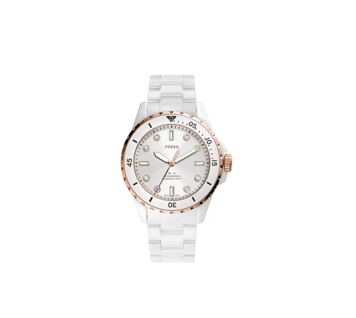 Womens 35 mm FB-01 White Dial Ceramic Analogue Watch - CE1107I