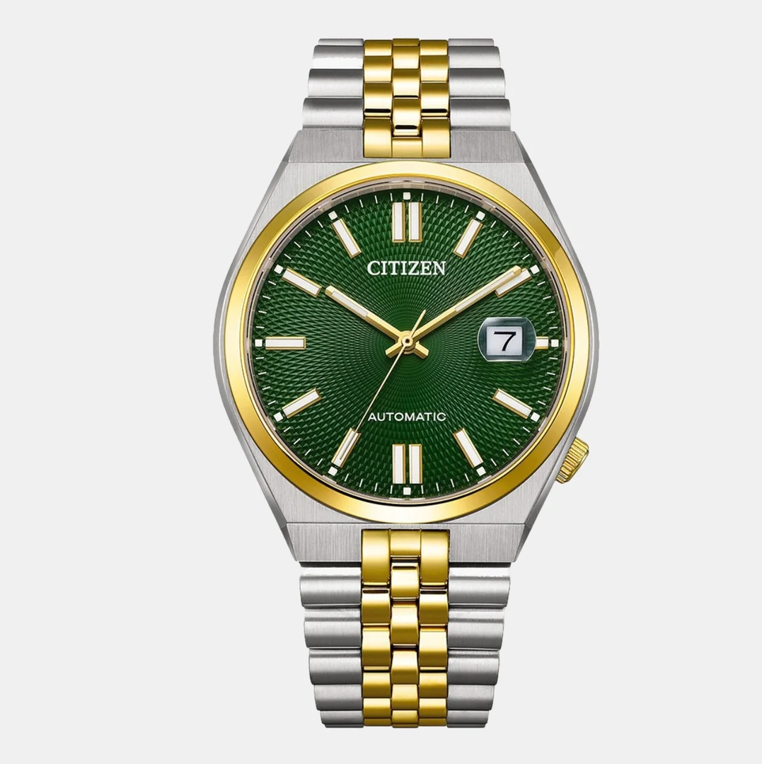 Tsuyosa 60 Men Automatic Green Dial Analog Stainless Steel Watch NK0024-54X