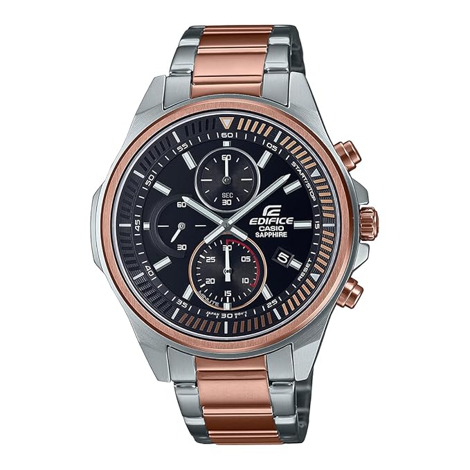 Casio Edifice Analog Black Dial Men Stainless Steel Band Watch - EFR-S572GS-1AVUDF