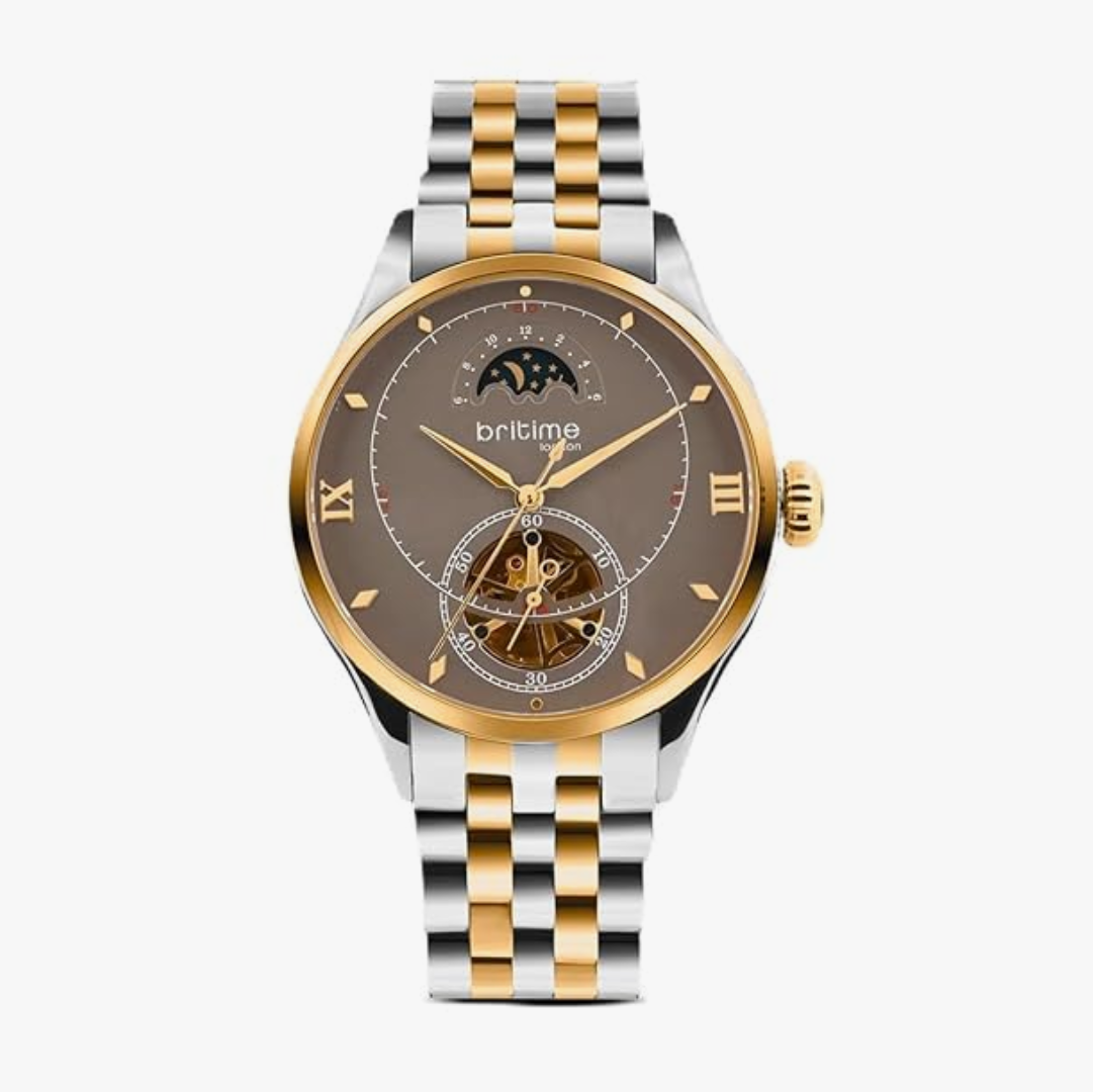 Men Automatic Brown Dial Analog Metal Watch 479-M31505