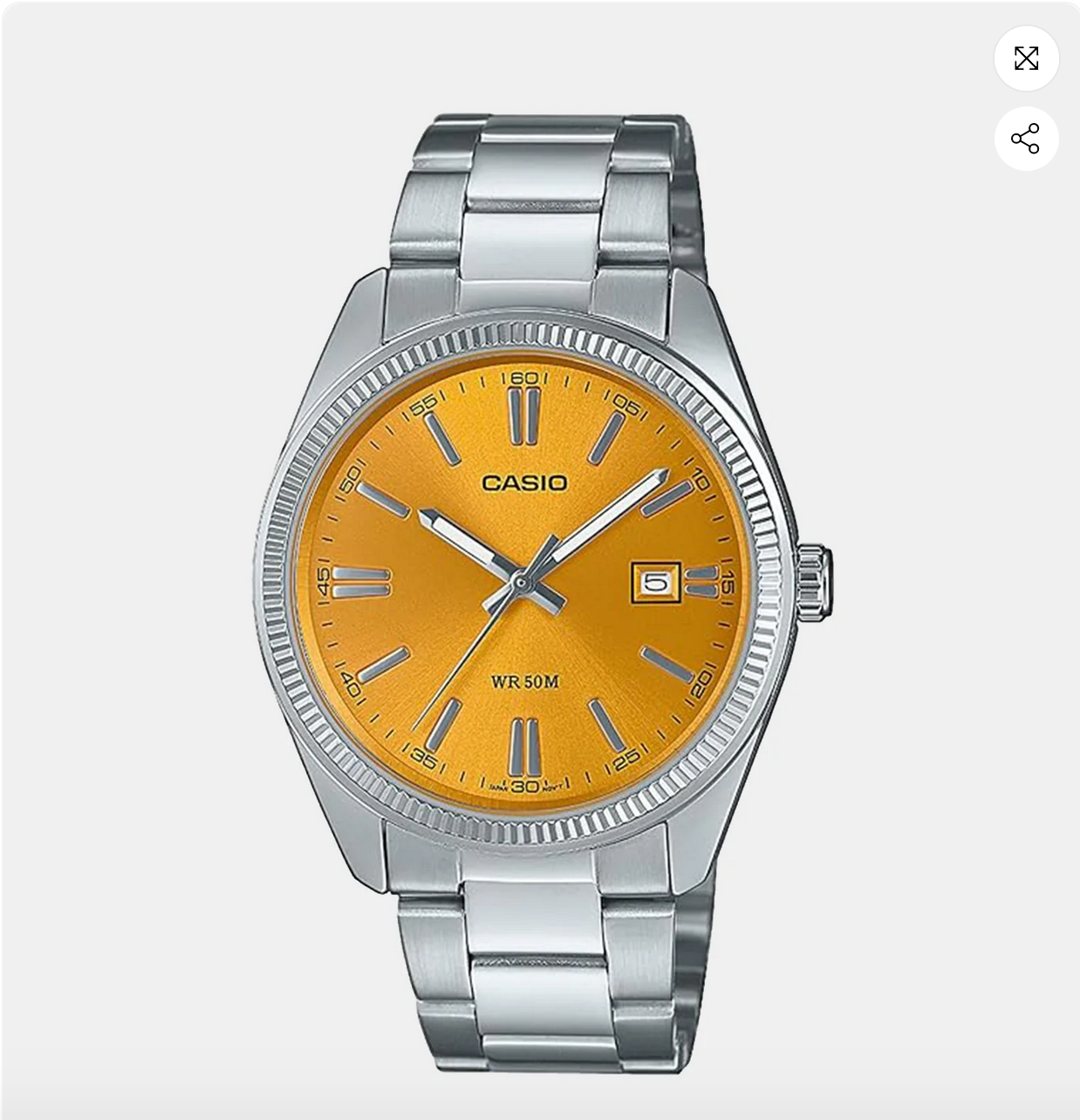 Enticer Men Yellow Dial Analog Stainless Steel Watch MTP-1302PD-9AVEF