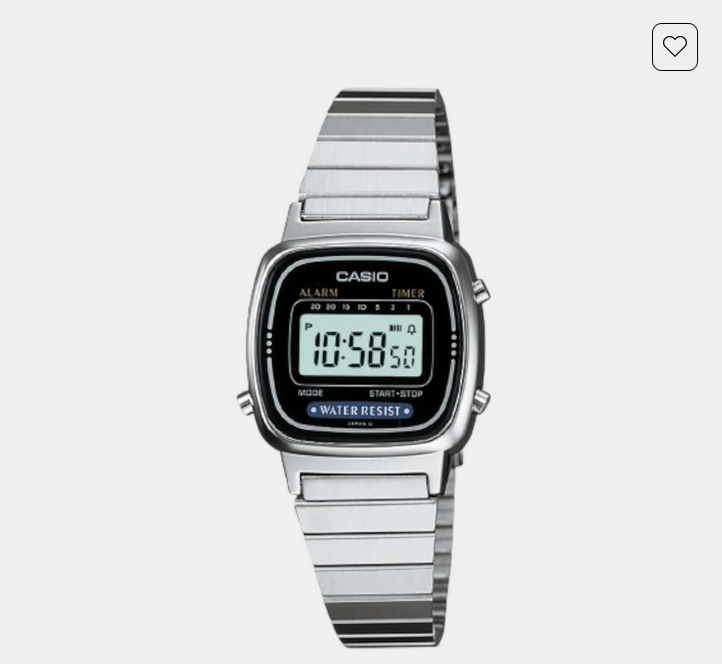 Vintage Women Quartz Black Dial Digital Stainless Steel Watch D123