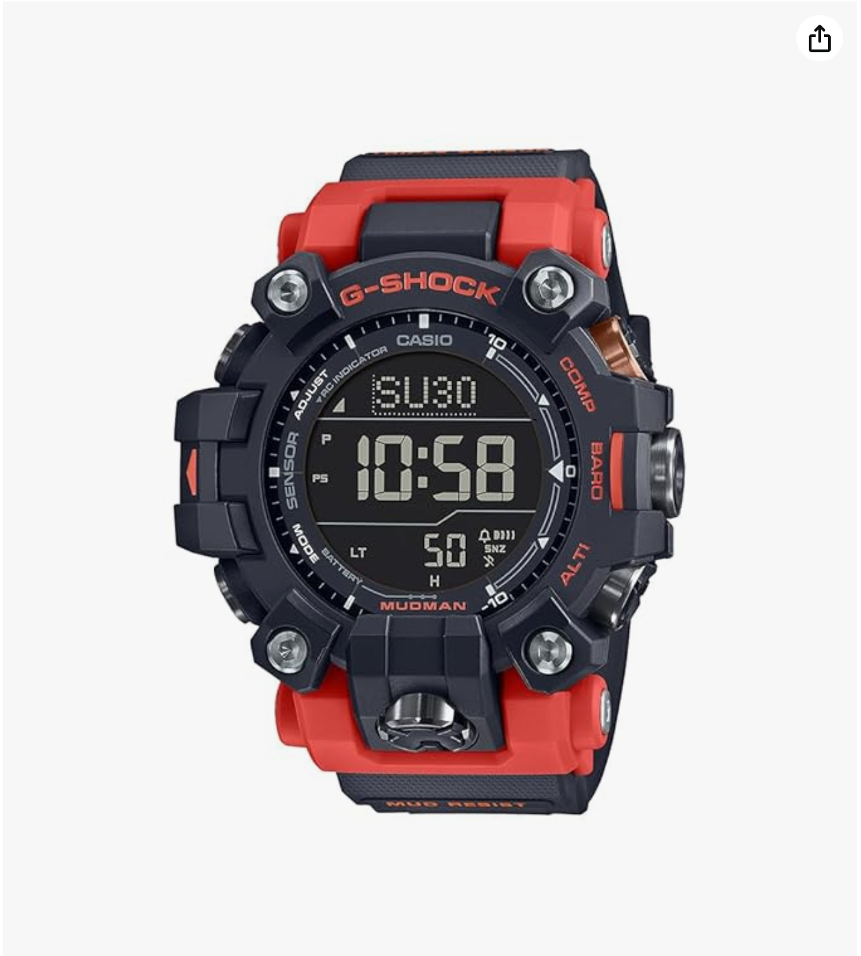 G-Shock Dial Red Resin Strap Digital Watch - For Men -GW-9500-1A4DR