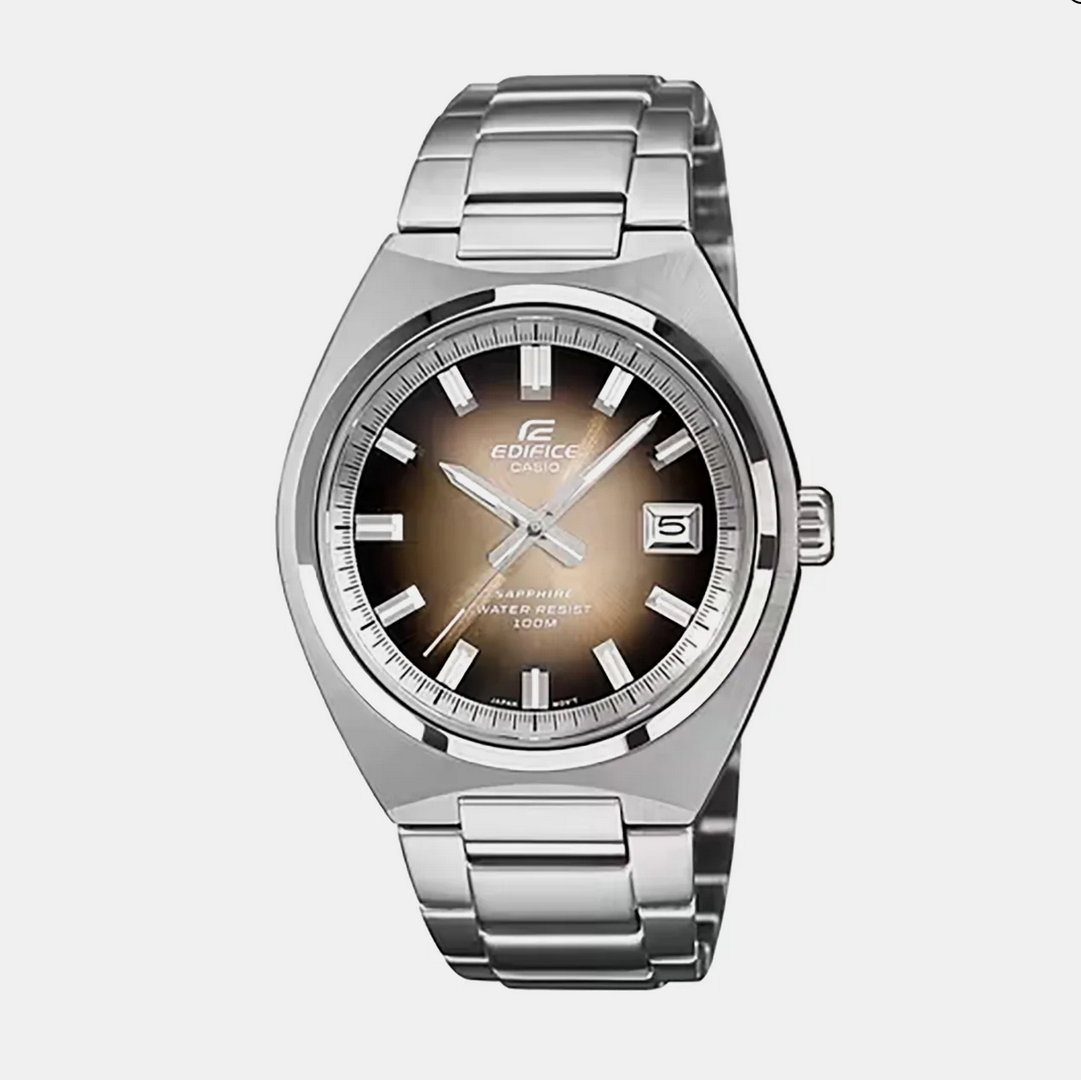 Edifice Men Quartz Brown Dial Analog Stainless Steel Watch ED700