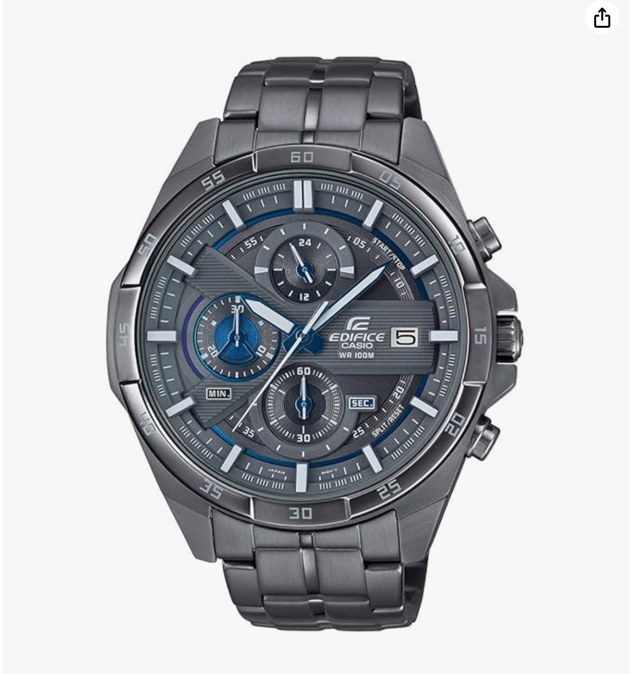 Edifice EFR-556GY-1AVUDF Gray Dial Gray Ip Stainless Steel Band Analog Watch - For Men