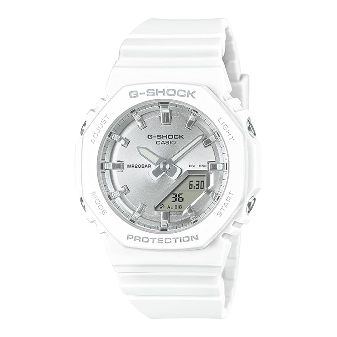 G-Shock GMA-P2100VA-7ADR Analog-Digital White Dial Women Watch White Resin Strap