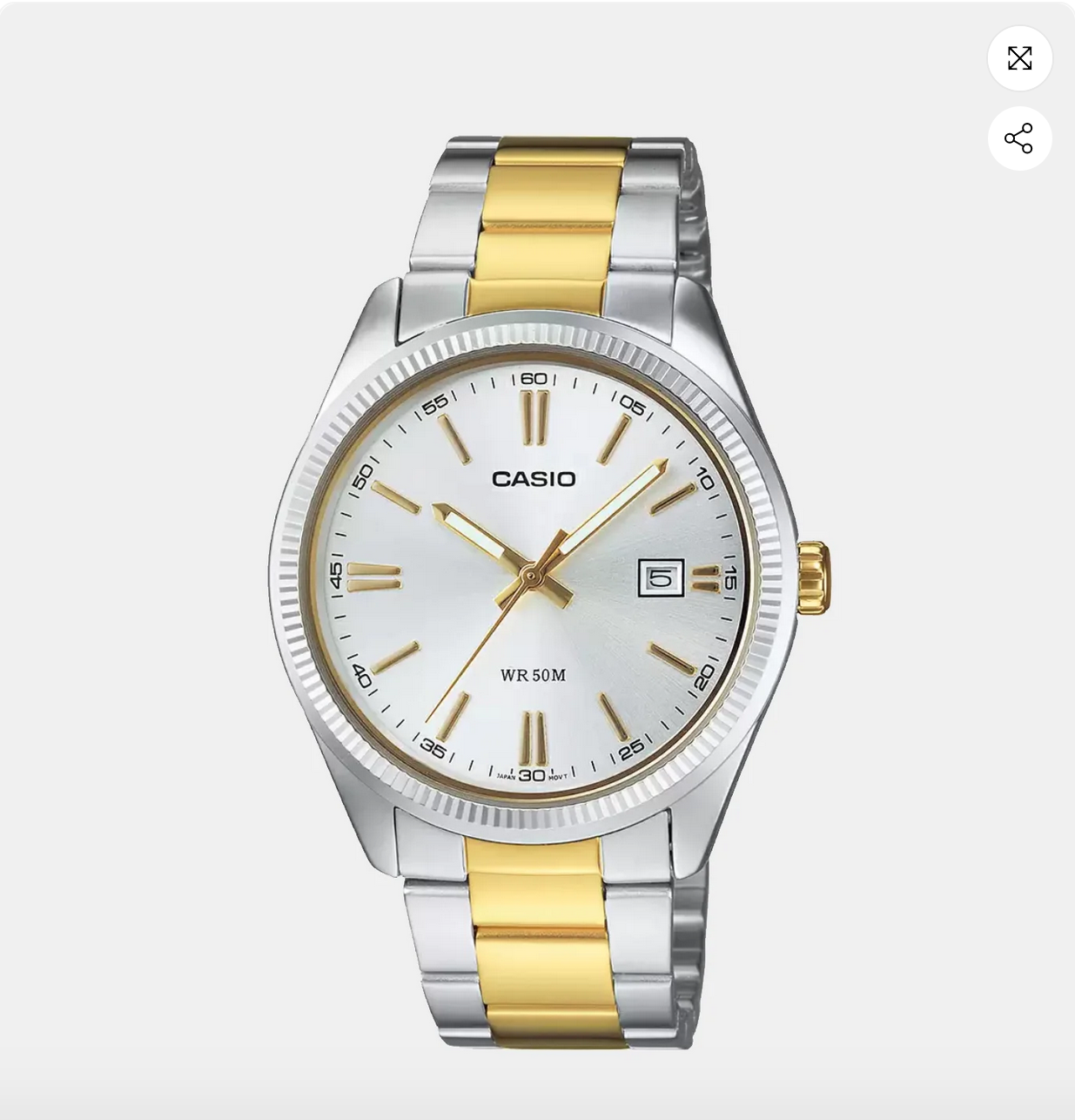 Enticer Men Quartz Silver Dial Analog Stainless Steel Watch MTP-1302PSG-7AVEF