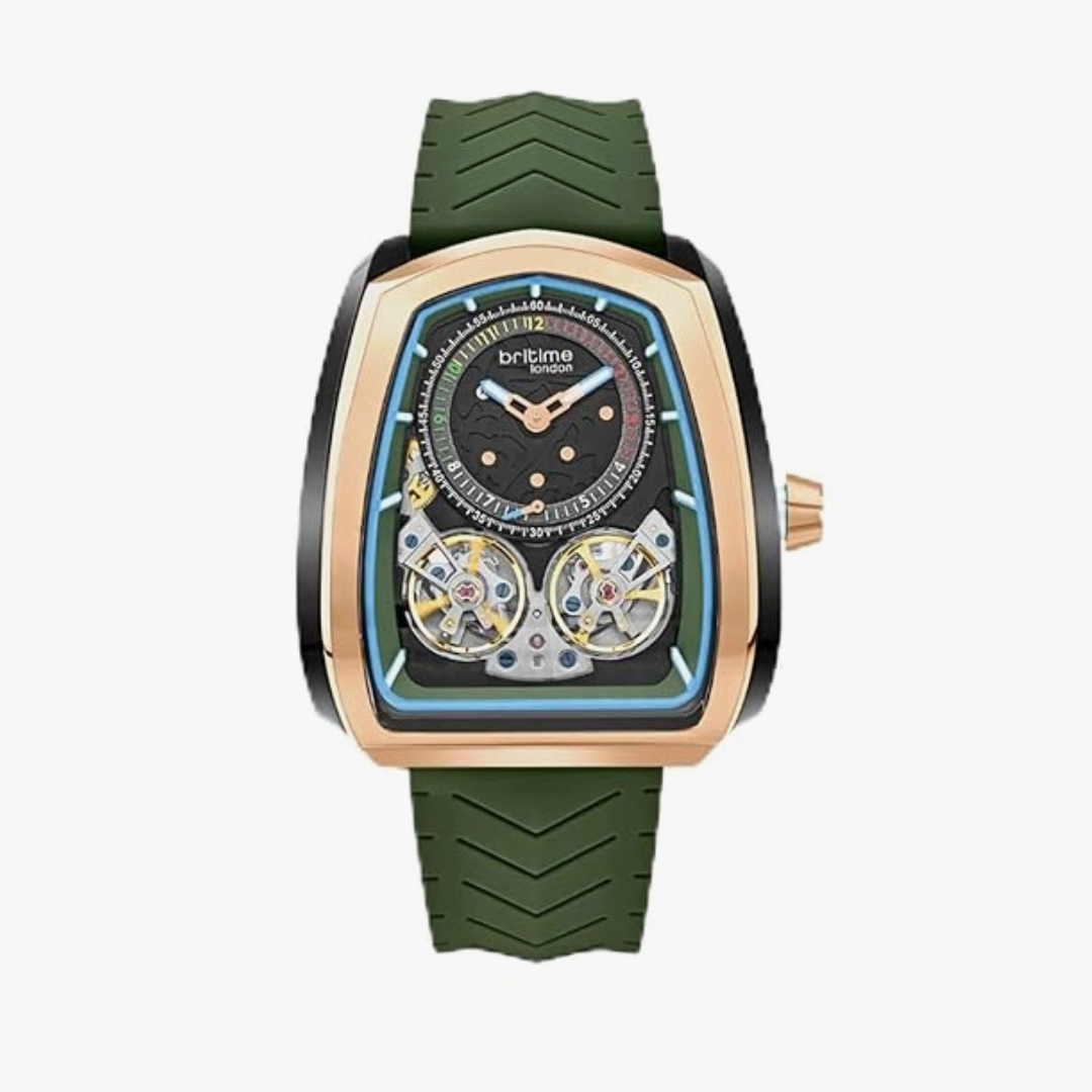 Aventus Men Automatic Green Dial Analog Silicone Watch 101-P31412