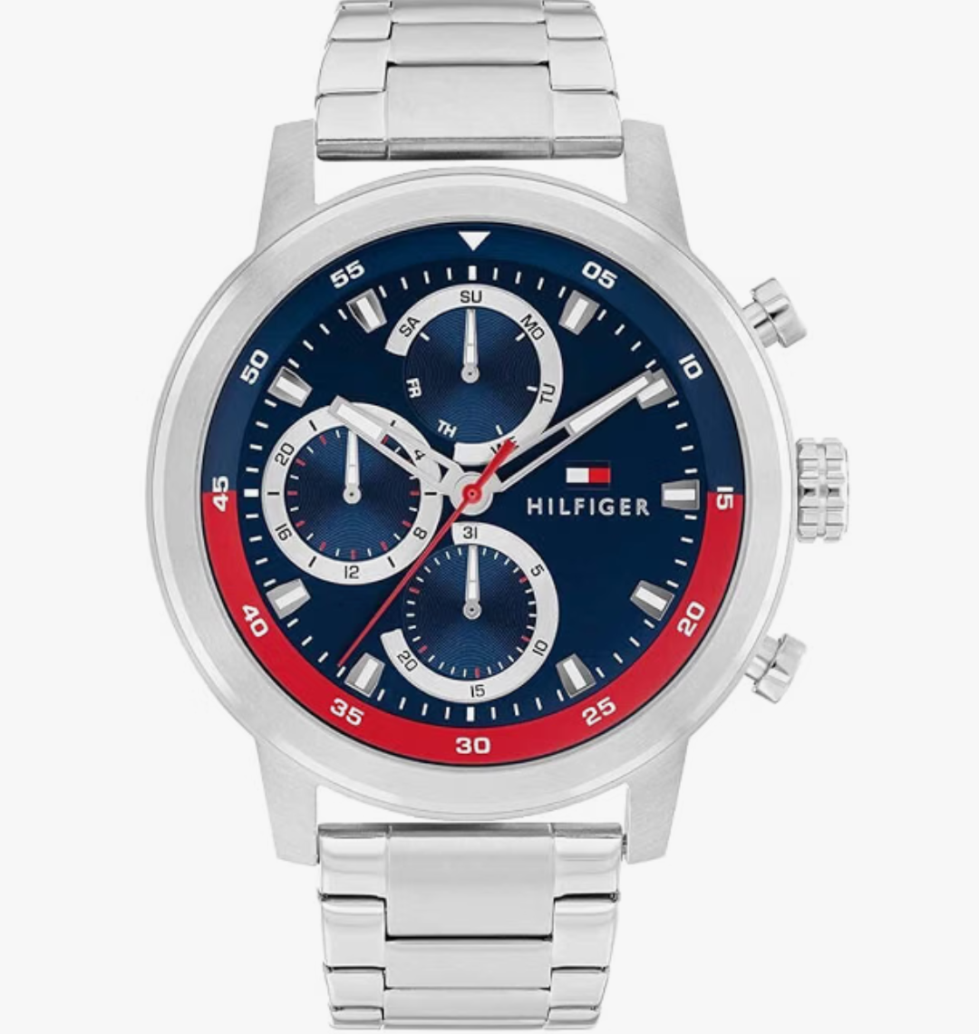 Tommy Hilfiger Rocky Quartz Analog with Blue Dial Silver Stainless Steel Strap Watch for Men - TH1792179