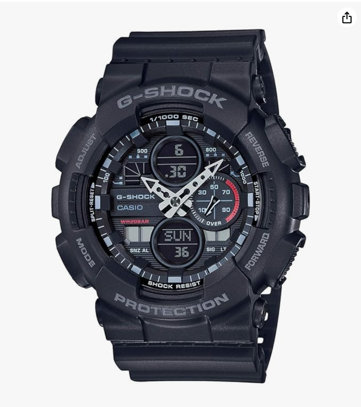 G-SHOCK GA-140-1A1DR Black Dial Resin Strap Analog-Digital Watch - For Men