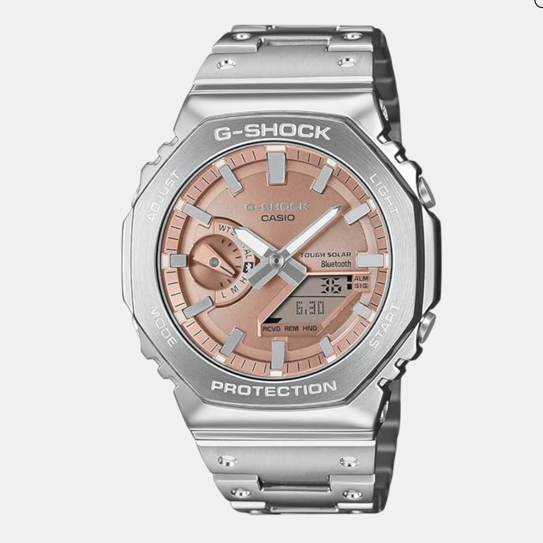 G-Shock Men Quartz Orange Dial Analog-Digital Stainless Steel Watch G1629