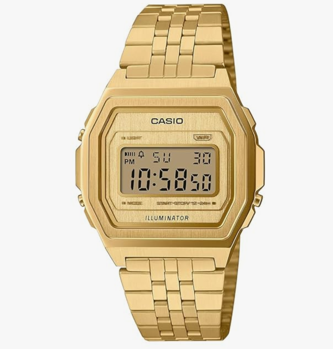 Casio Vintage A1000G-9DF Digital Gold Dial Unisex