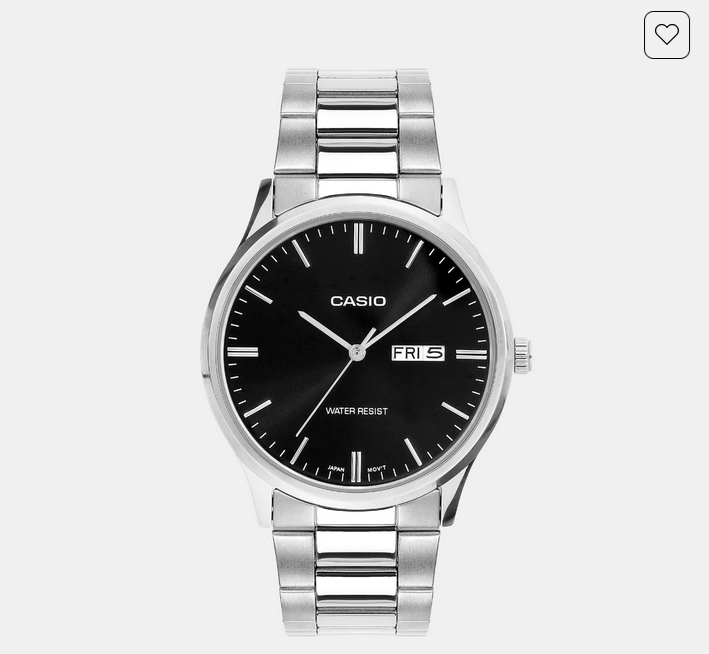 Men Quartz Black Dial Analog Stainless Steel Watch A2514
