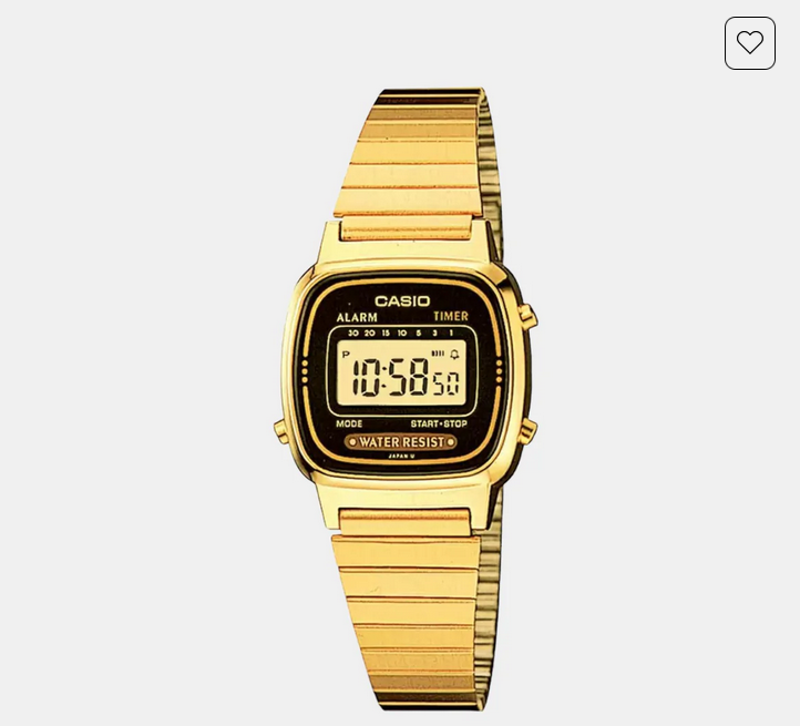 Vintage Women Quartz Black Dial Digital Stainless Steel Watch D124