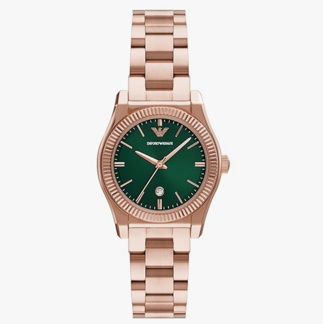Emporio Armani Women's Stainless Steel Analog Green Dial Watch-AR11639