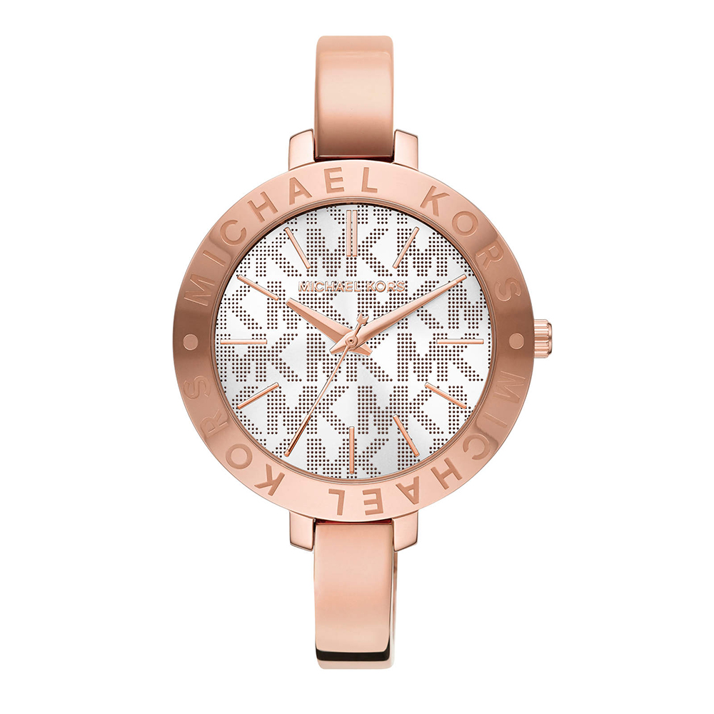 michael kors women jaryn round white watches