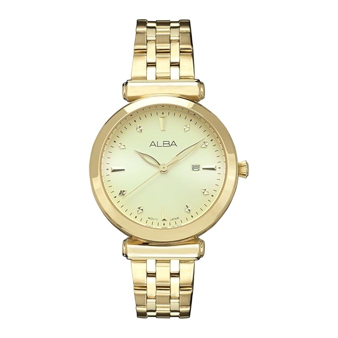 Alba Golden Dial with Crystals
