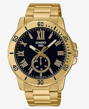 Casio Men Stainless Steel Enticer Analog Black Dial Watch-Mtp-Vd200G-1Budf