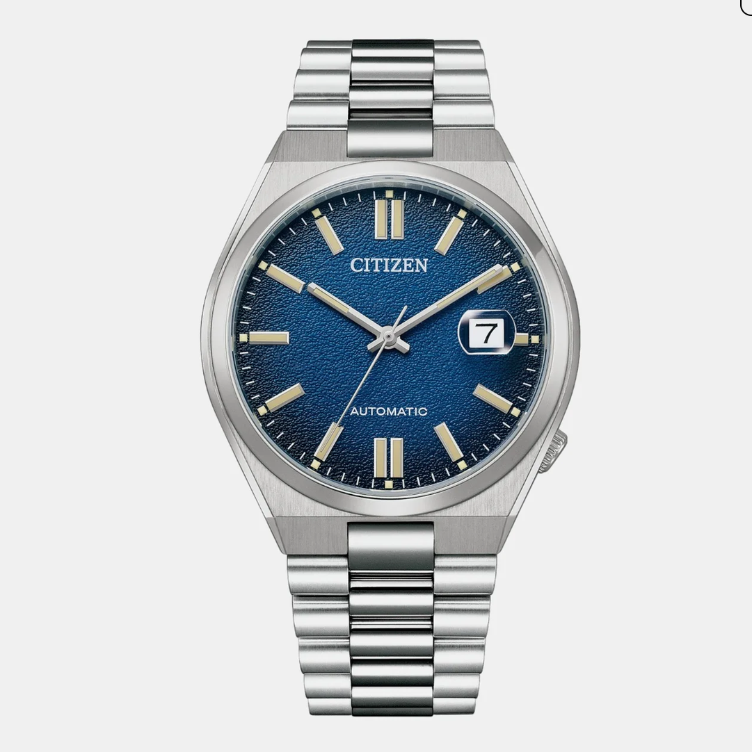 Tsuyosa Men Automatic Blue Dial Analog Stainless Steel Watch NJ0151-88L