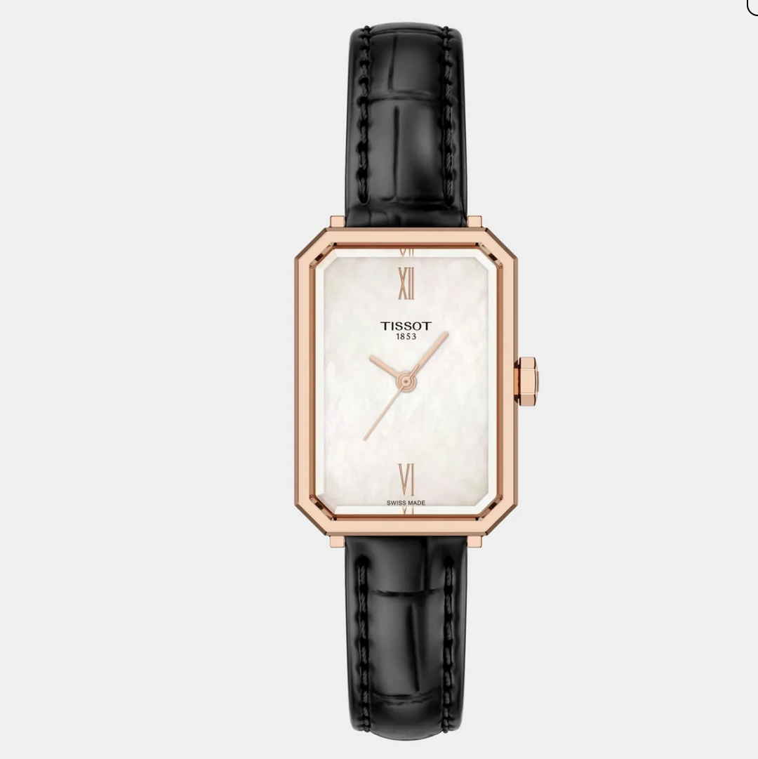 SRV Women Quartz White Mother Of Pearl Dial Analog Leather Watch T1601103611300