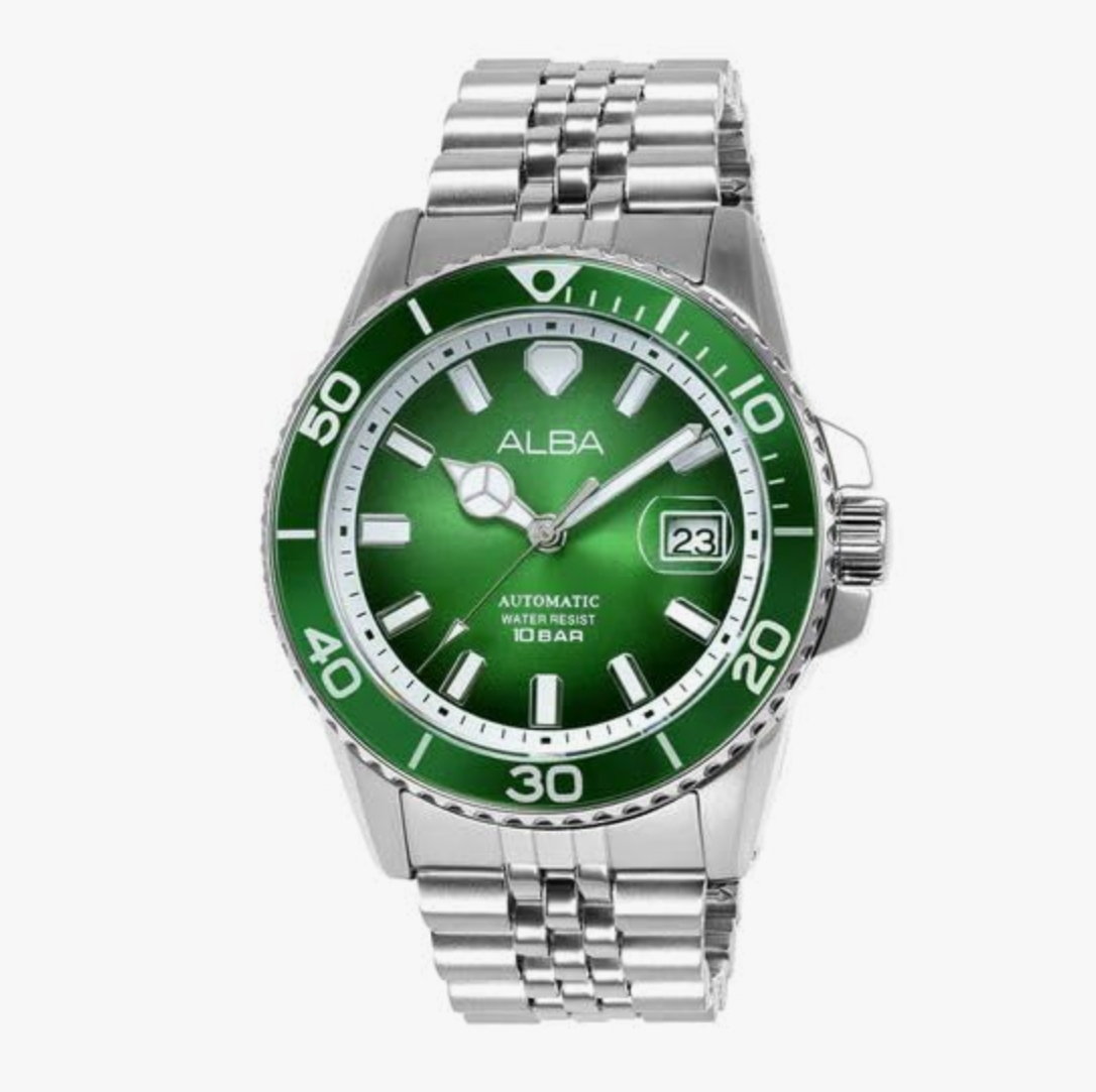 Alba AU4053X1 Forest Green Dial Automatic Watch for Men's