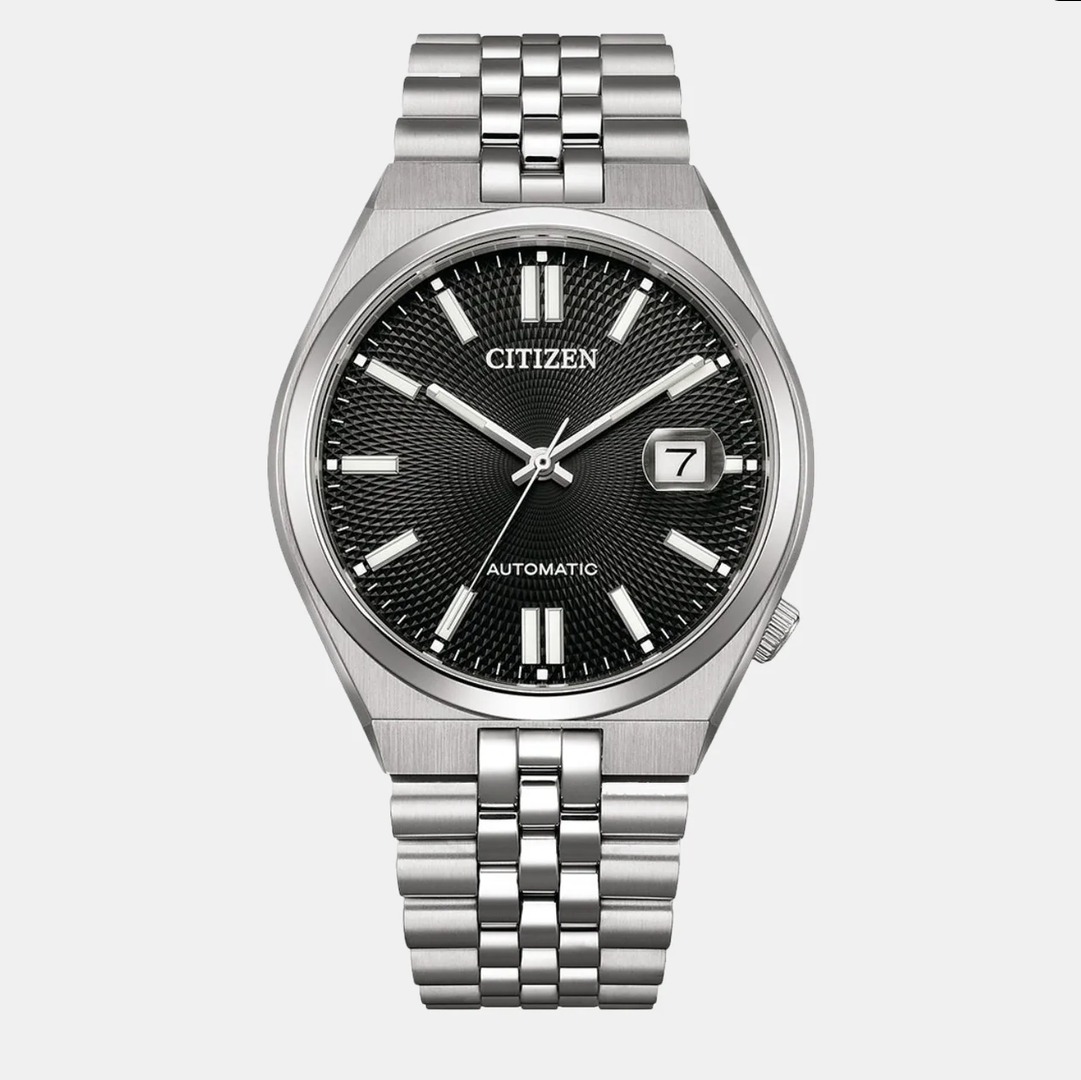 Tsuyosa 60 Men Automatic Black Dial Analog Stainless Steel Watch NK0020-55E