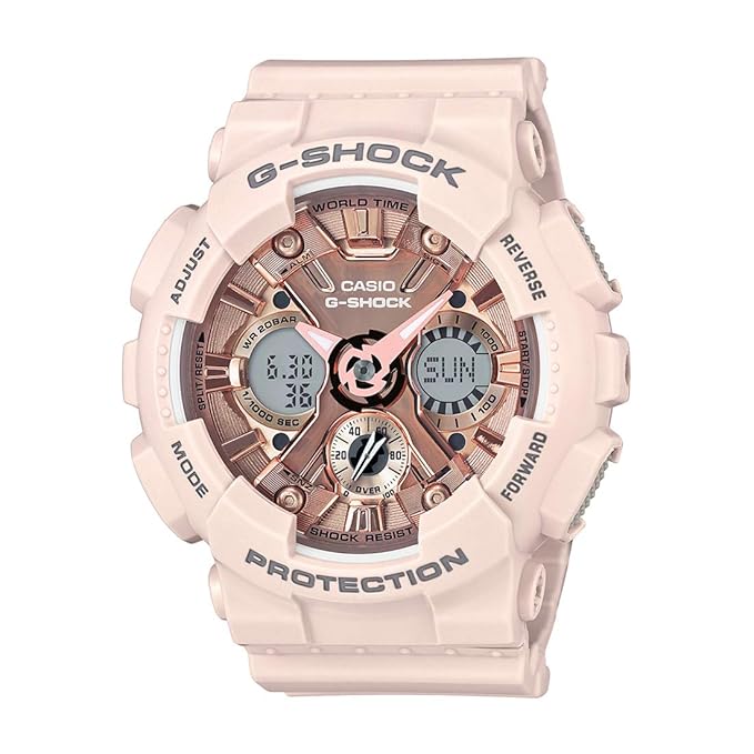 G-Shock GMA-S120MF-4ADR Analog-Digital Rose Gold Dial Women Watch Rose Gold Resin Strap