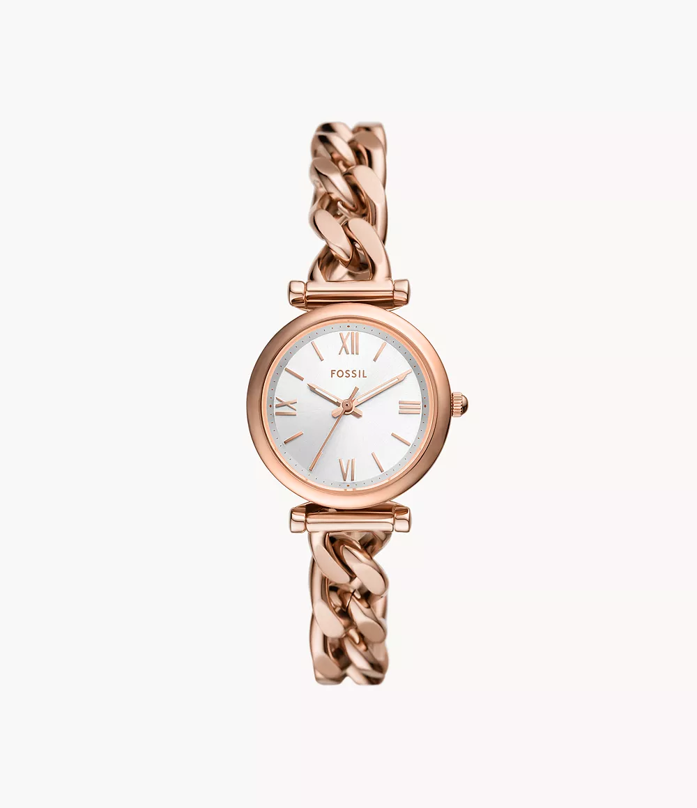 Carlie Three-Hand Rose Gold-Tone Stainless Steel Watch Fossil