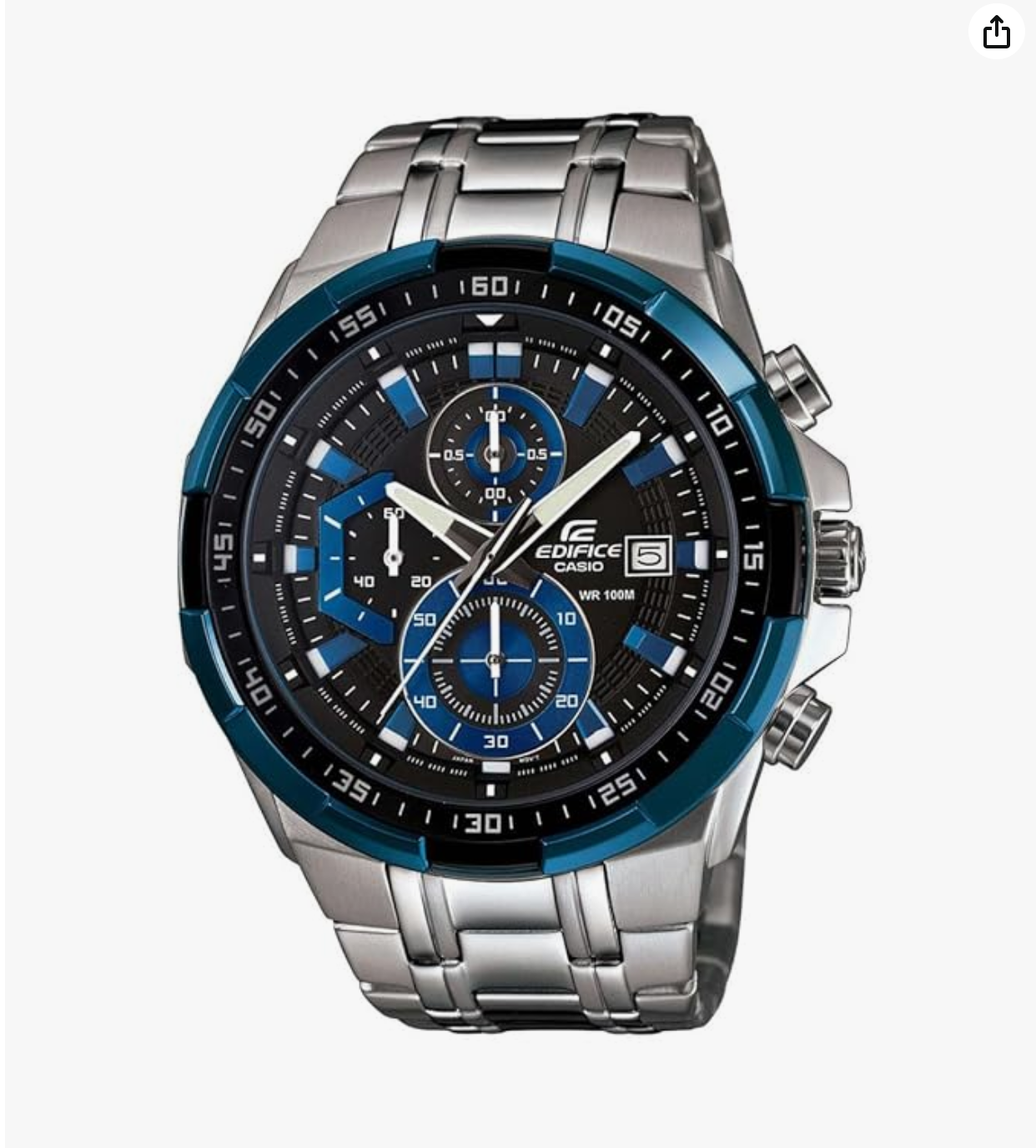 Edifice EFR-539D-1A2VUDF Black Dial Silver Stainless Steel Band Analog Watch - For Men