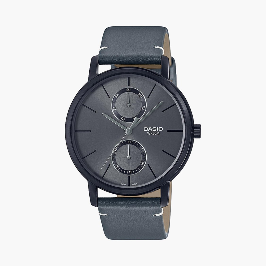 Enticer Men's Multi-Function Leather Watch  - MTP-B310BL-1AVDF